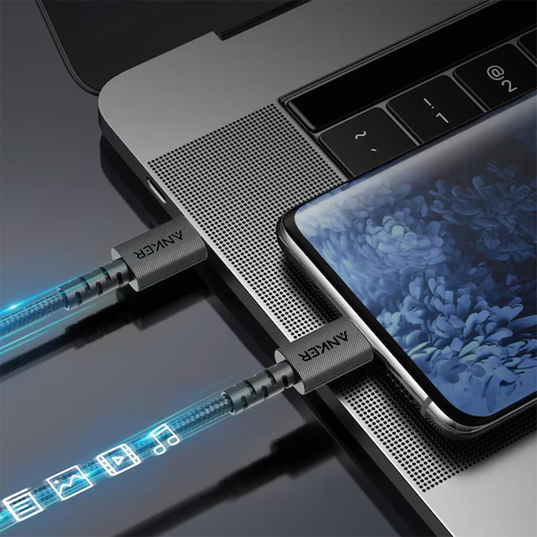 Anker USB-C to USB-C Cable 6ft Black (A8033H11) Anker USB-C to USB-C Cable 6ft Black (A8033H11)