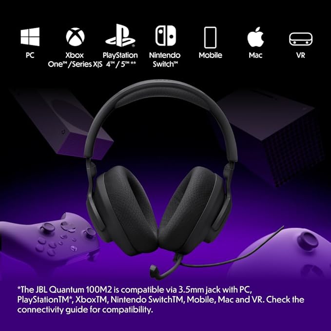 JBL Quantum 100M2 Wired Over-Ear Gaming Headset JBL Quantum 100M2 Wired Over-Ear Gaming Headset