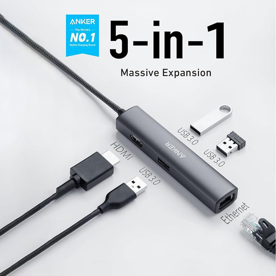 Anker Premium 5-in-1 USB-C Hub (A8338HA1) Anker Premium 5-in-1 USB-C Hub (A8338HA1)
