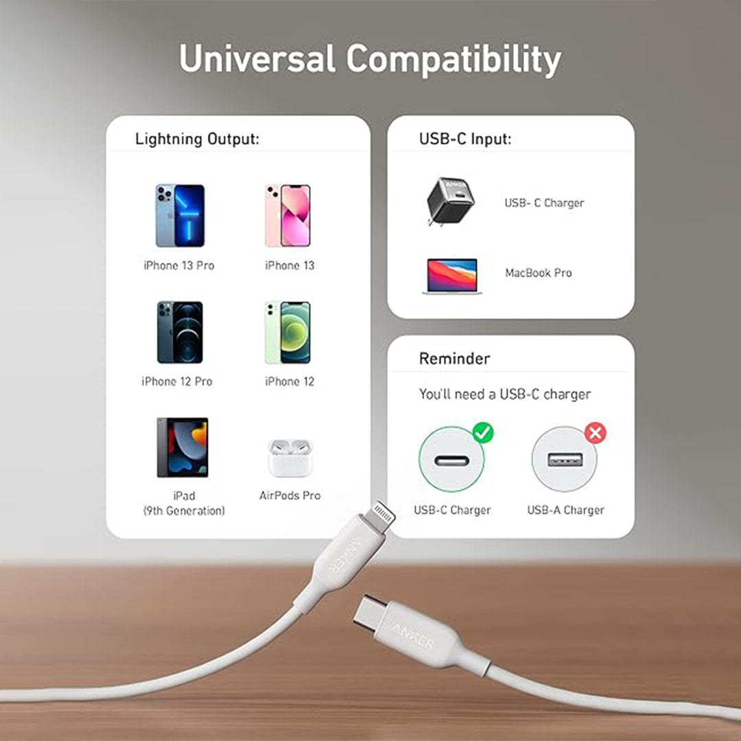 Anker Cable USB-C to Lightning 1.8M (A8833) Anker Cable USB-C to Lightning 1.8M (A8833)