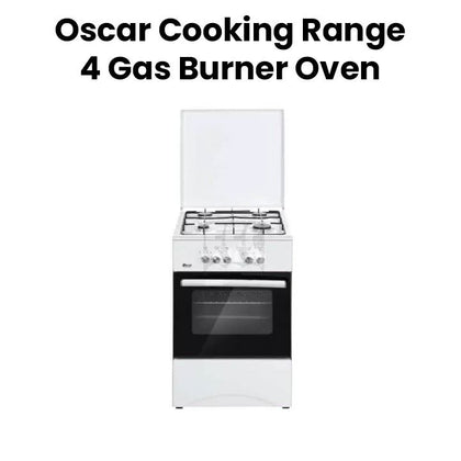 Oscar 5050GW1 50*55 Cooking Range 4 Gas Burners Gas Oven Gas Grill White