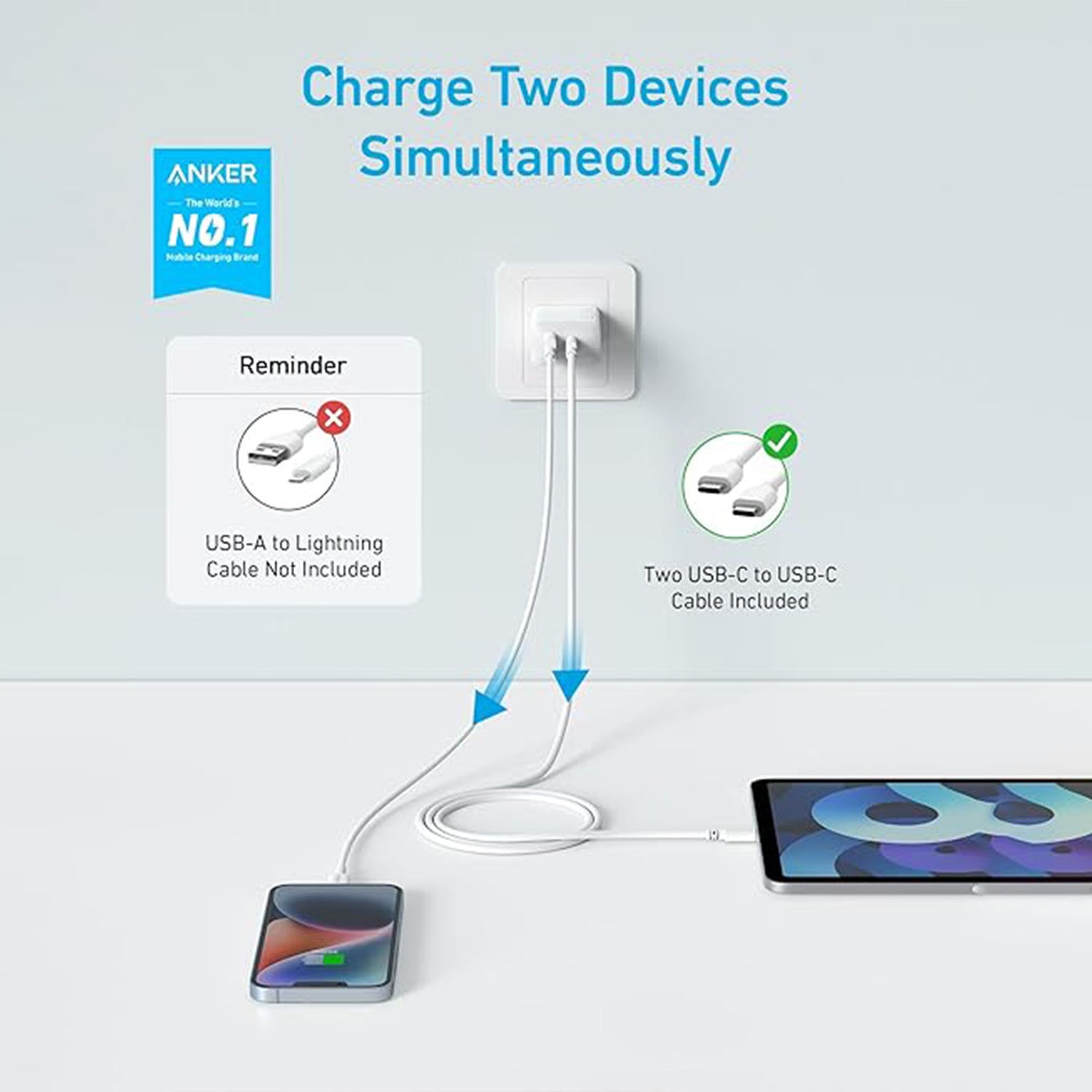 Anker 20W Wall Charger 2 Ports Anker 20W Wall Charger 2 Ports