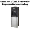 Oscar OWD3TB Hot & Cold 3 Tap Water Dispenser Bottom Loading Black With Silver Deco
