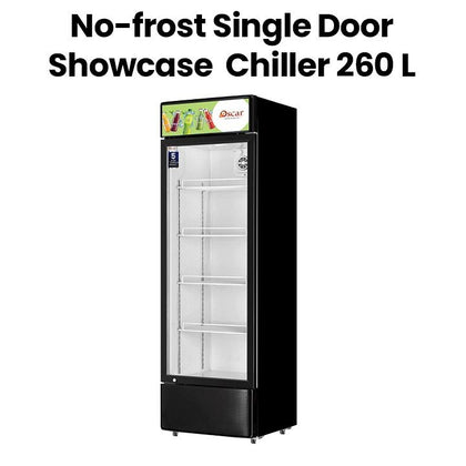 Oscar OCL260 No-Frost Single Door Showcase Chiller 260 Liters Capacity, Black