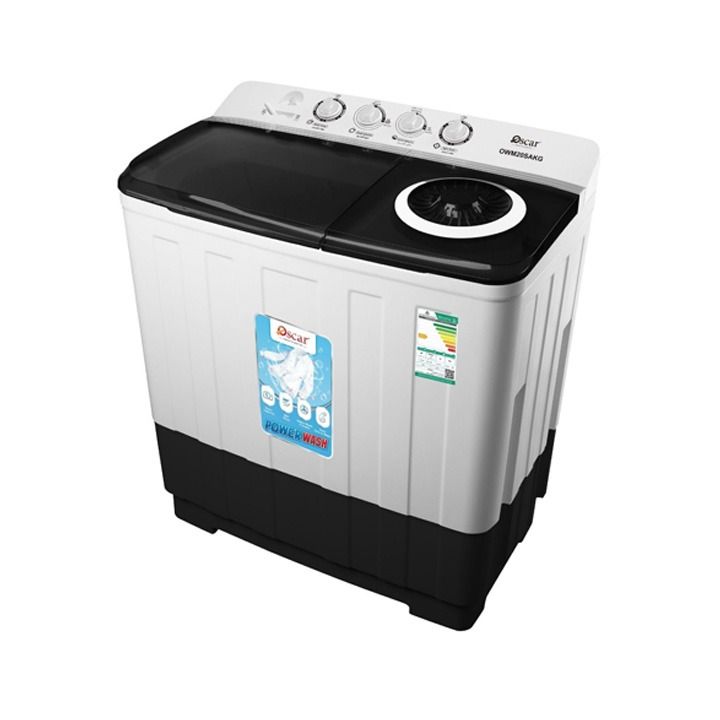 Oscar OWM20SAKG Semi Automatic 20KG Washing Machine, Black Lid Oscar OWM20SAKG Semi Automatic 20KG Washing Machine, Black Lid