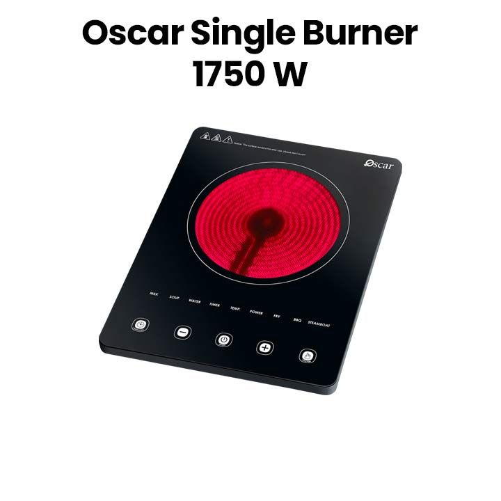 Oscar OIRC2121TCS Single Burner 1750 Watts Infra Red Cooker