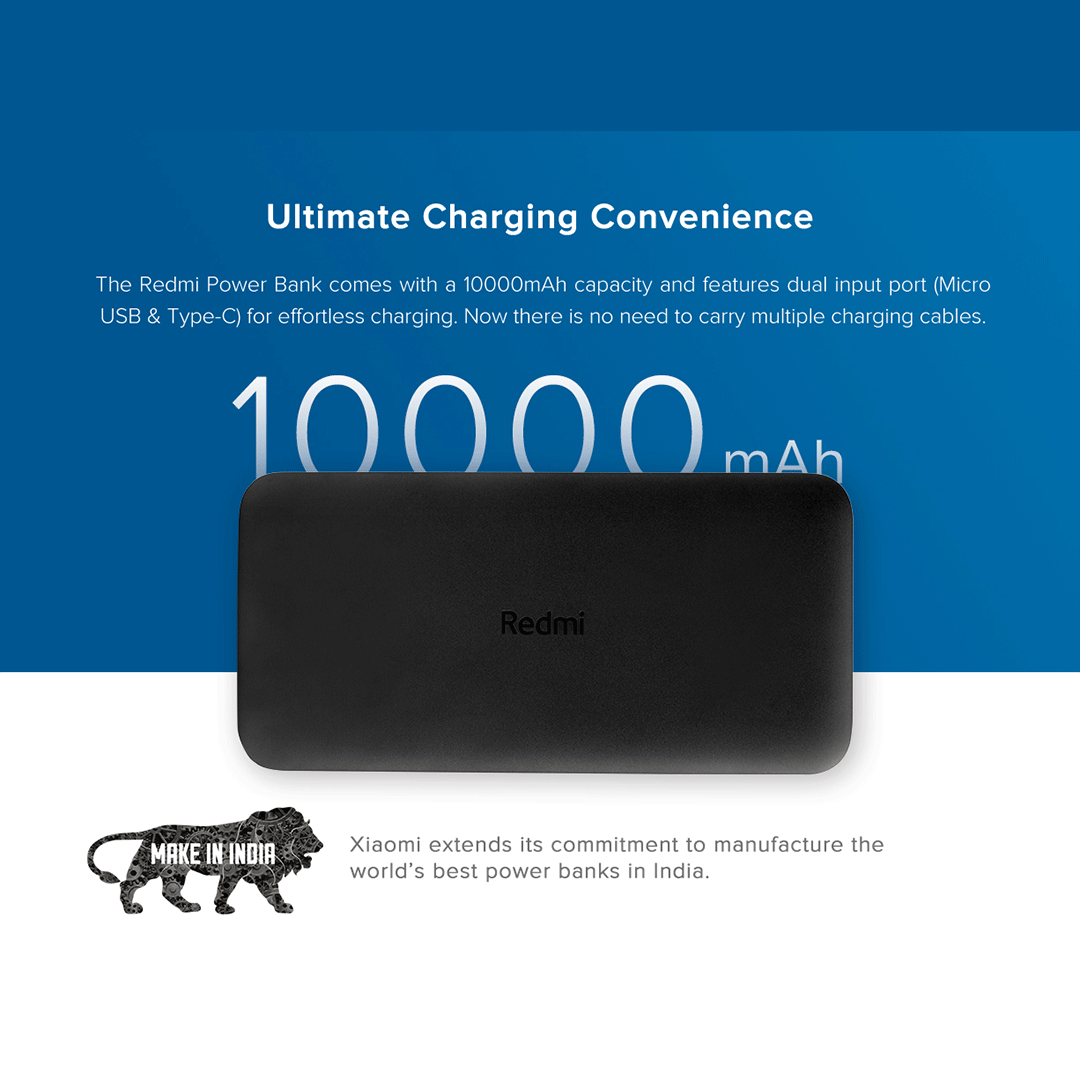 Redmi Power Bank Black 10000mAh Redmi Power Bank Black 10000mAh