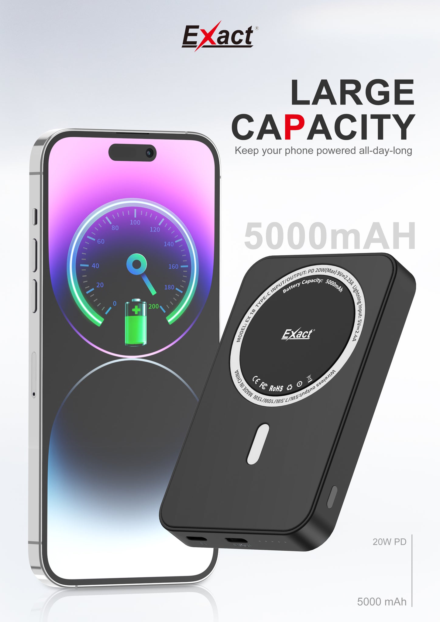 Exact Magsafe Power Bank Black 5000mAh Exact Magsafe Power Bank Black 5000mAh
