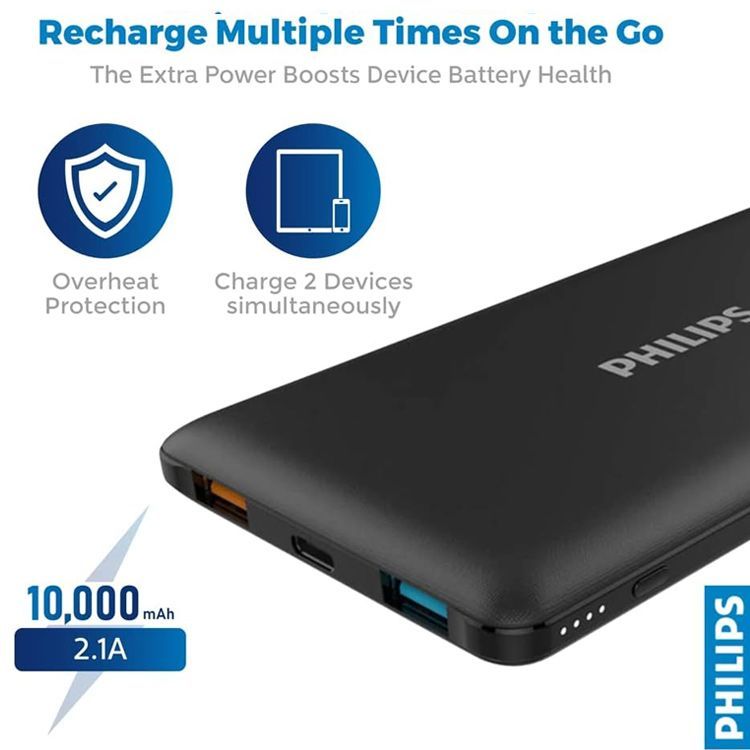 Philips 10,000mAh Power Bank – Model DLP1010C Philips 10,000mAh Power Bank – Model DLP1010C