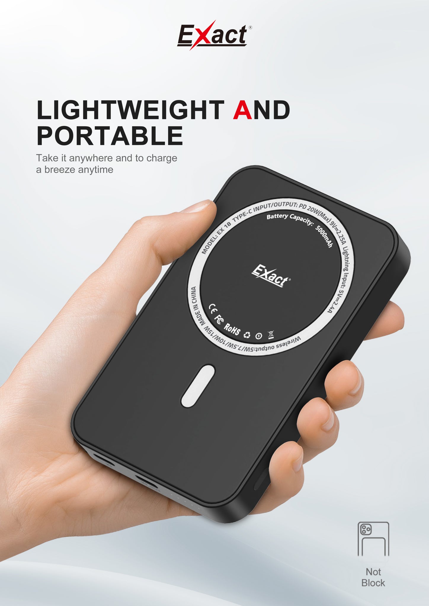 Exact Magsafe Power Bank Black 5000mAh Exact Magsafe Power Bank Black 5000mAh