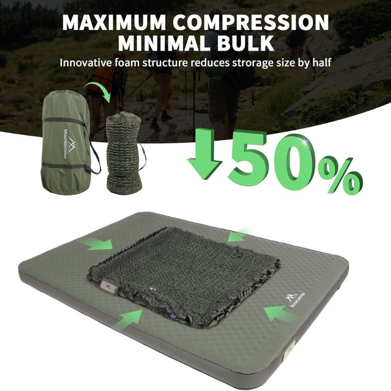 Self Inflating Double Sleeping Pad with Foam and Electric PumpOutdoor Compact Air Mat for Tent Car(4.2*79*55 inch) Self Inflating Double Sleeping Pad with Foam and Electric PumpOutdoor Compact Air Mat for Tent Car(4.2*79*55 inch)
