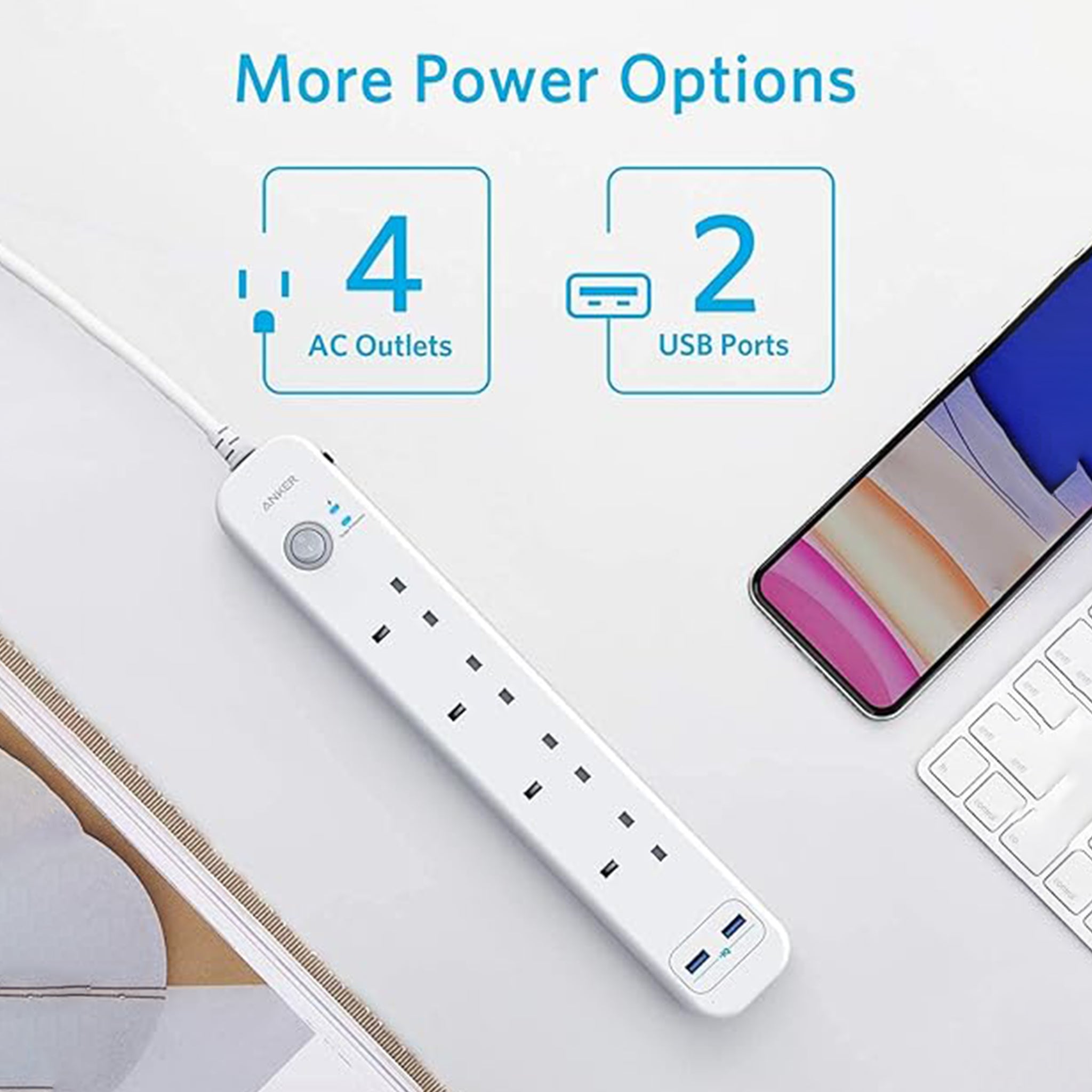 Anker PowerExtend USB 4 Strip White (A9141K21) Anker PowerExtend USB 4 Strip White (A9141K21)
