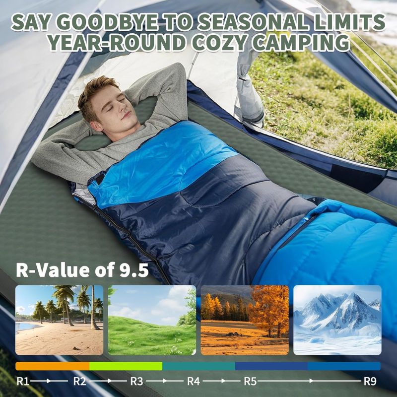 Self Inflating Double Sleeping Pad with Foam and Electric PumpOutdoor Compact Air Mat for Tent Car(4.2*79*55 inch) Self Inflating Double Sleeping Pad with Foam and Electric PumpOutdoor Compact Air Mat for Tent Car(4.2*79*55 inch)
