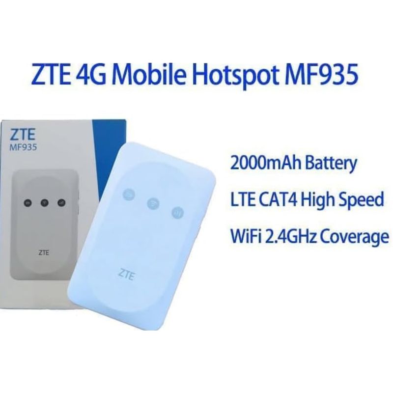 ZTE MF935 4G LTE Mobile Wifi Hotspot 150Mbps Pocket Wifi Router - White ZTE MF935 4G LTE Mobile Wifi Hotspot 150Mbps Pocket Wifi Router - White