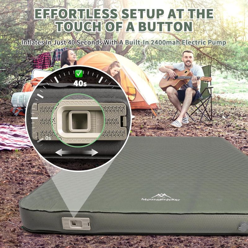 Self Inflating Double Sleeping Pad with Foam and Electric PumpOutdoor Compact Air Mat for Tent Car(4.2*79*55 inch) Self Inflating Double Sleeping Pad with Foam and Electric PumpOutdoor Compact Air Mat for Tent Car(4.2*79*55 inch)