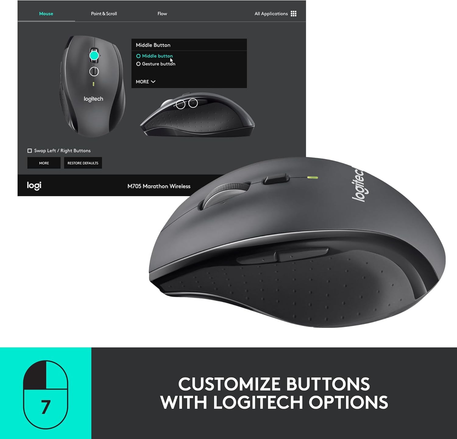 Logitech M705 Marathon Wireless Mouse Logitech M705 Marathon Wireless Mouse