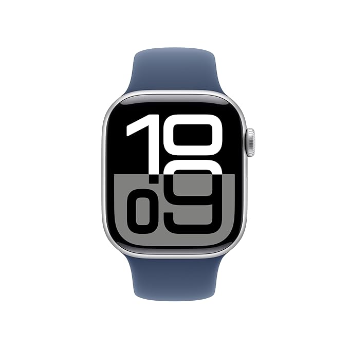Apple Watch Series 10 GPS 42mm Silver Aluminium Case with Denim Sport Band - M/L (MWWC3QA/A) Apple Watch Series 10 GPS 42mm Silver Aluminium Case with Denim Sport Band - M/L (MWWC3QA/A)