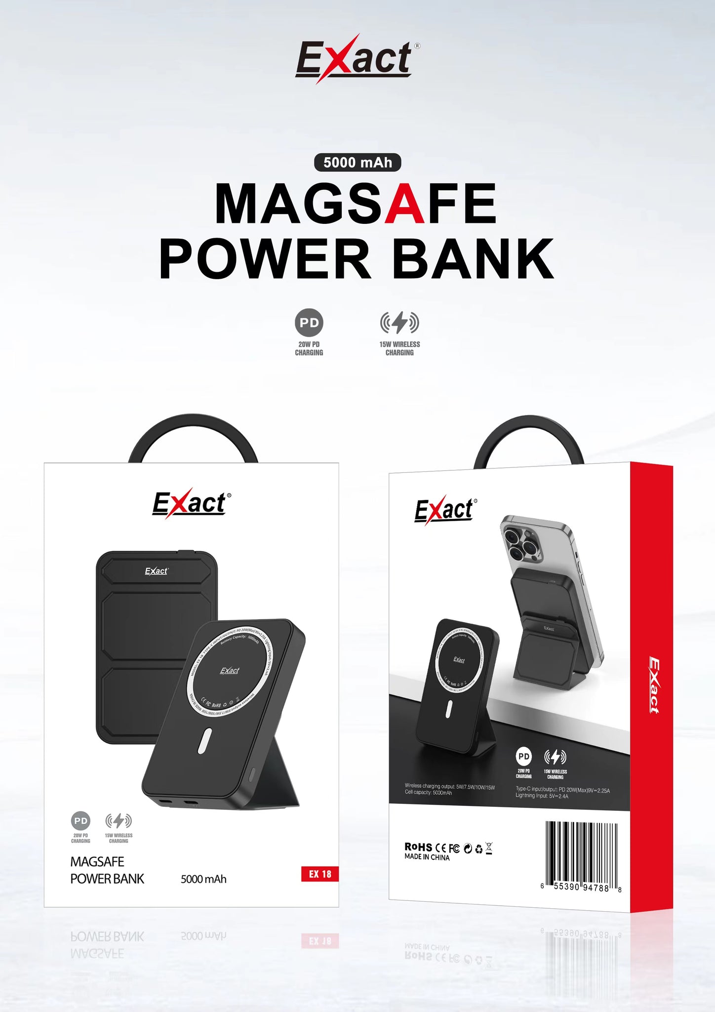 Exact Magsafe Power Bank Black 5000mAh Exact Magsafe Power Bank Black 5000mAh