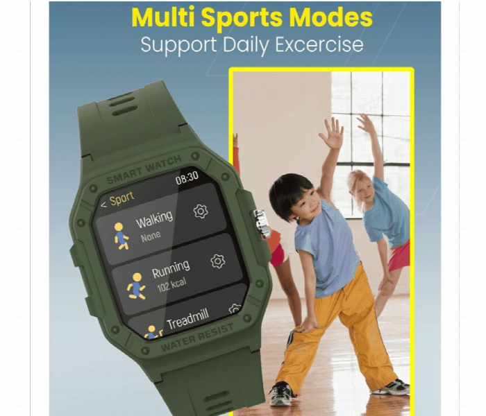 Moxedo Junior Smart Watch For Kids -Army Green (MX-SWK22-GR) Moxedo Junior Smart Watch For Kids -Army Green (MX-SWK22-GR)