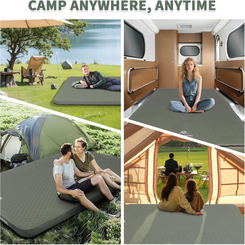 Self Inflating Double Sleeping Pad with Foam and Electric PumpOutdoor Compact Air Mat for Tent Car(4.2*79*55 inch) Self Inflating Double Sleeping Pad with Foam and Electric PumpOutdoor Compact Air Mat for Tent Car(4.2*79*55 inch)