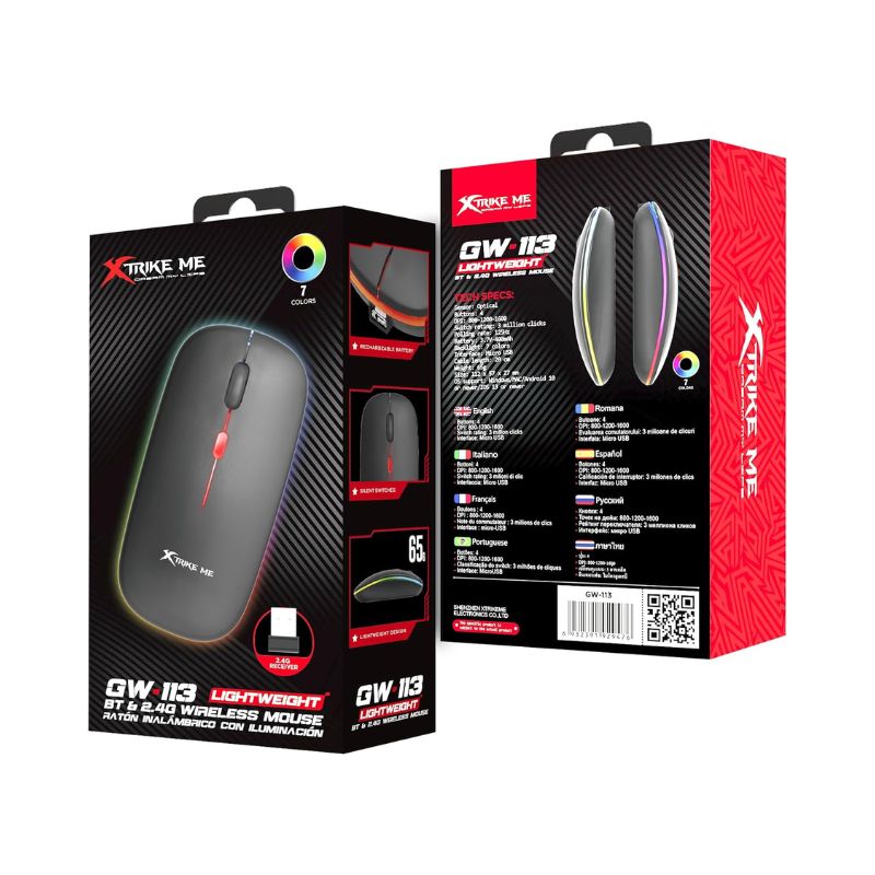 Xtrike Me GW-113 Lightweight Wireless Dual Modes Mouse Xtrike Me GW-113 Lightweight Wireless Dual Modes Mouse