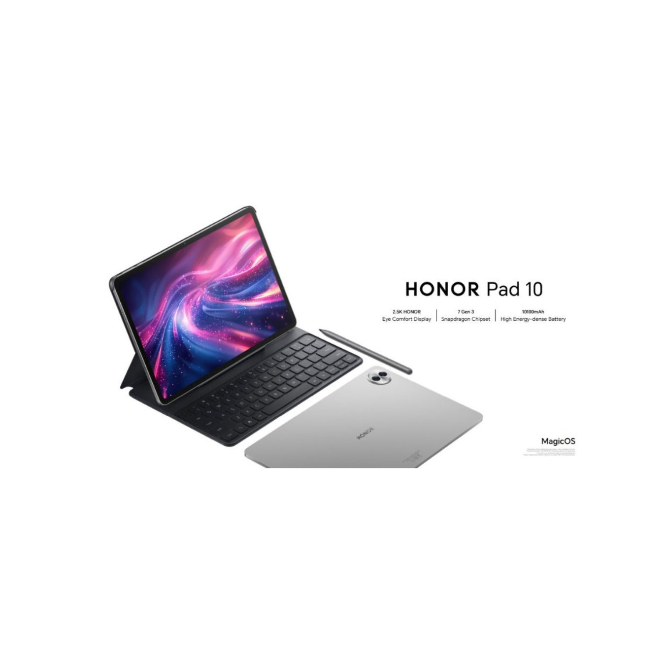 Tablet HONOR Pad 10 - 12.1 Pulgadas 2.5K 120Hz, 8GB+256GB, Snapdragon 7 Gen 3 | Android 15, Batería 10100 MAh, 6 Altavoces, Color Gris