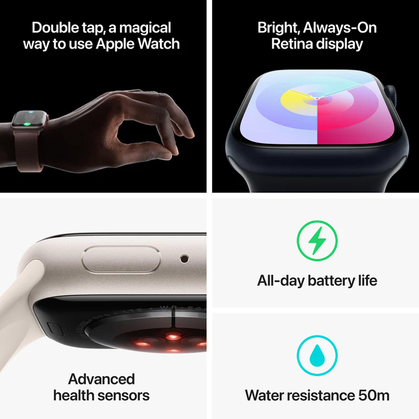 Apple Watch Series 9 GPS 41 Mm Midnight Aluminium Case With Midnight Sport Band S/M (MR8W3) Apple Watch Series 9 GPS 41 Mm Midnight Aluminium Case With Midnight Sport Band S/M (MR8W3)