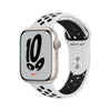 Apple Watch Nike Series 7 GPS 45mm Starlight Aluminium Case with Pure Platinum/Black Nike Sport Band- mkna3ae/a