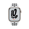 Apple Watch Nike Series 7 GPS 45mm Starlight Aluminium Case with Pure Platinum/Black Nike Sport Band- mkna3ae/a
