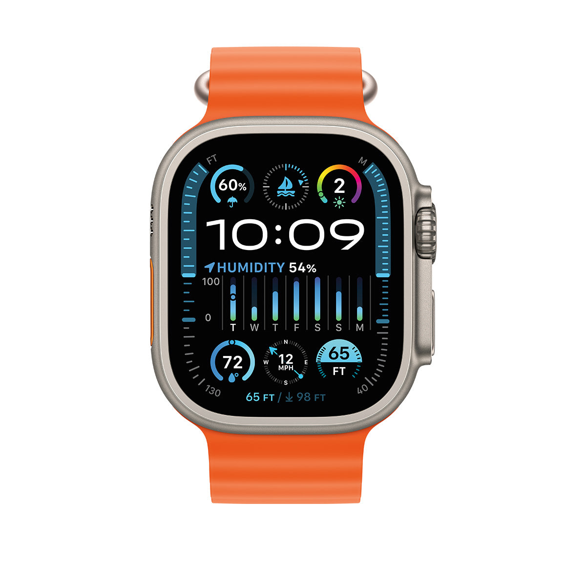 Apple Watch Ultra 2 MREH3 GPS + Cellular 49mm Titanium Case With Orange Ocean Band