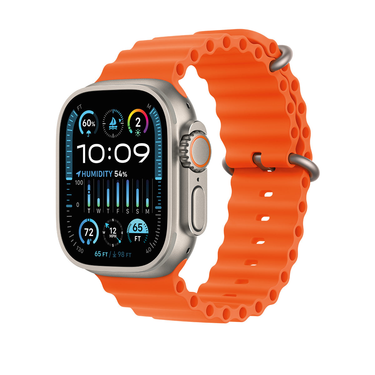 Apple Watch Ultra 2 MREH3 GPS + Cellular 49mm Titanium Case With Orange Ocean Band