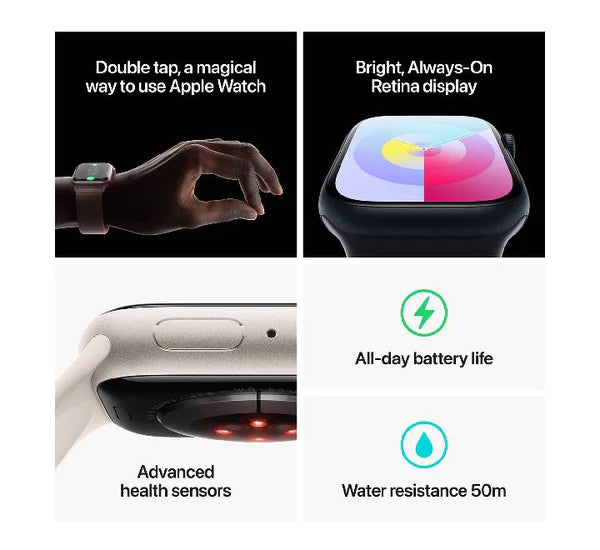 Apple Watch Series 9 MR9E3 GPS 45 mm Silver Aluminum Case With Storm Blue Sport Band M/L Apple Watch Series 9 MR9E3 GPS 45 mm Silver Aluminum Case With Storm Blue Sport Band M/L