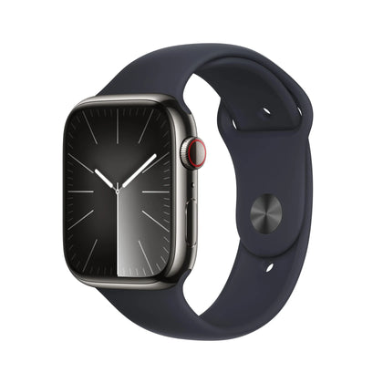 Apple Watch MRJ83 S9 GPS + CEL 41MM Graphite SS Case-Midnight SP Band-S/M