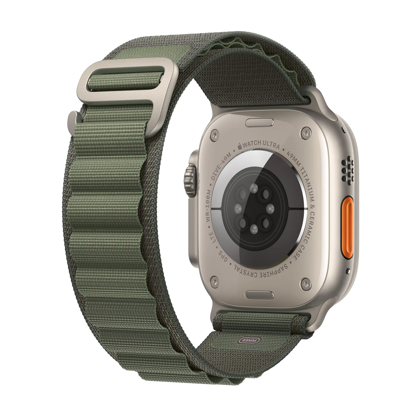 Apple Watch Ultra GPS + Cellular 49mm Gold Titanium Case with Green Alpine Loop - Medium