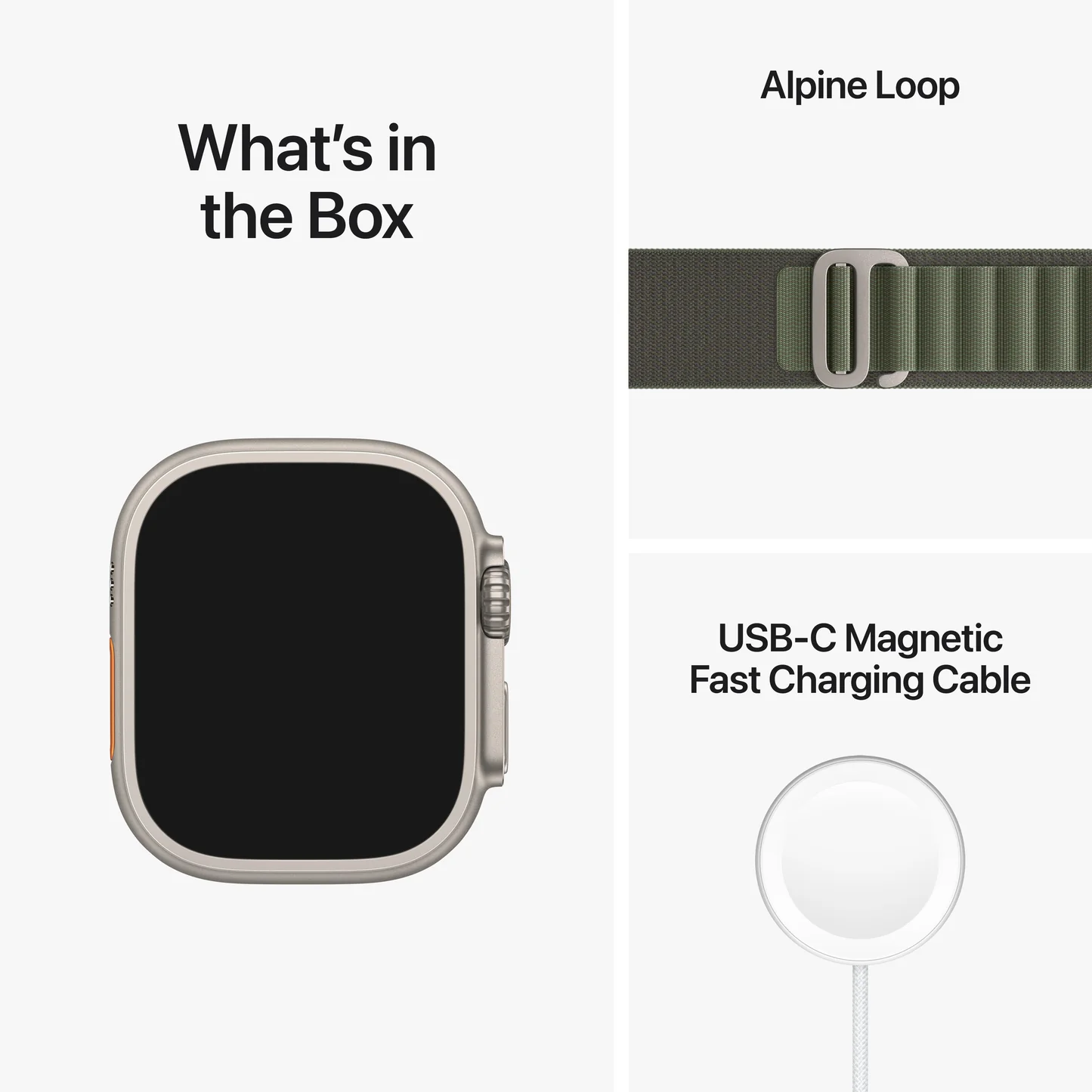 Apple Watch Ultra GPS + Cellular 49mm Titanium Case with Green Alpine Loop Apple Watch Ultra GPS + Cellular 49mm Titanium Case with Green Alpine Loop