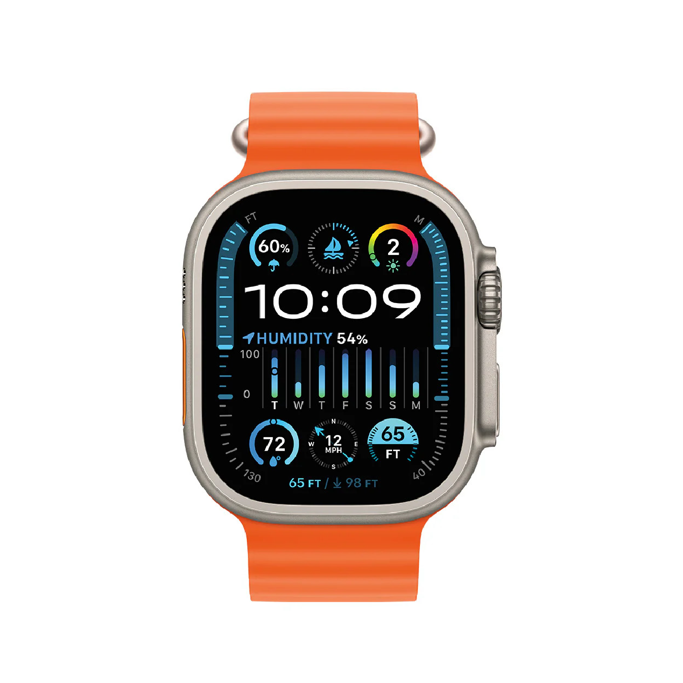 Apple Watch Ultra 2 MREH3 GPS + Cellular 49mm Titanium Case With Orange Ocean Band Apple Watch Ultra 2 MREH3 GPS + Cellular 49mm Titanium Case With Orange Ocean Band
