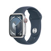 Apple Watch Series 9 MR9E3 GPS 45 mm Silver Aluminum Case With Storm Blue Sport Band M/L