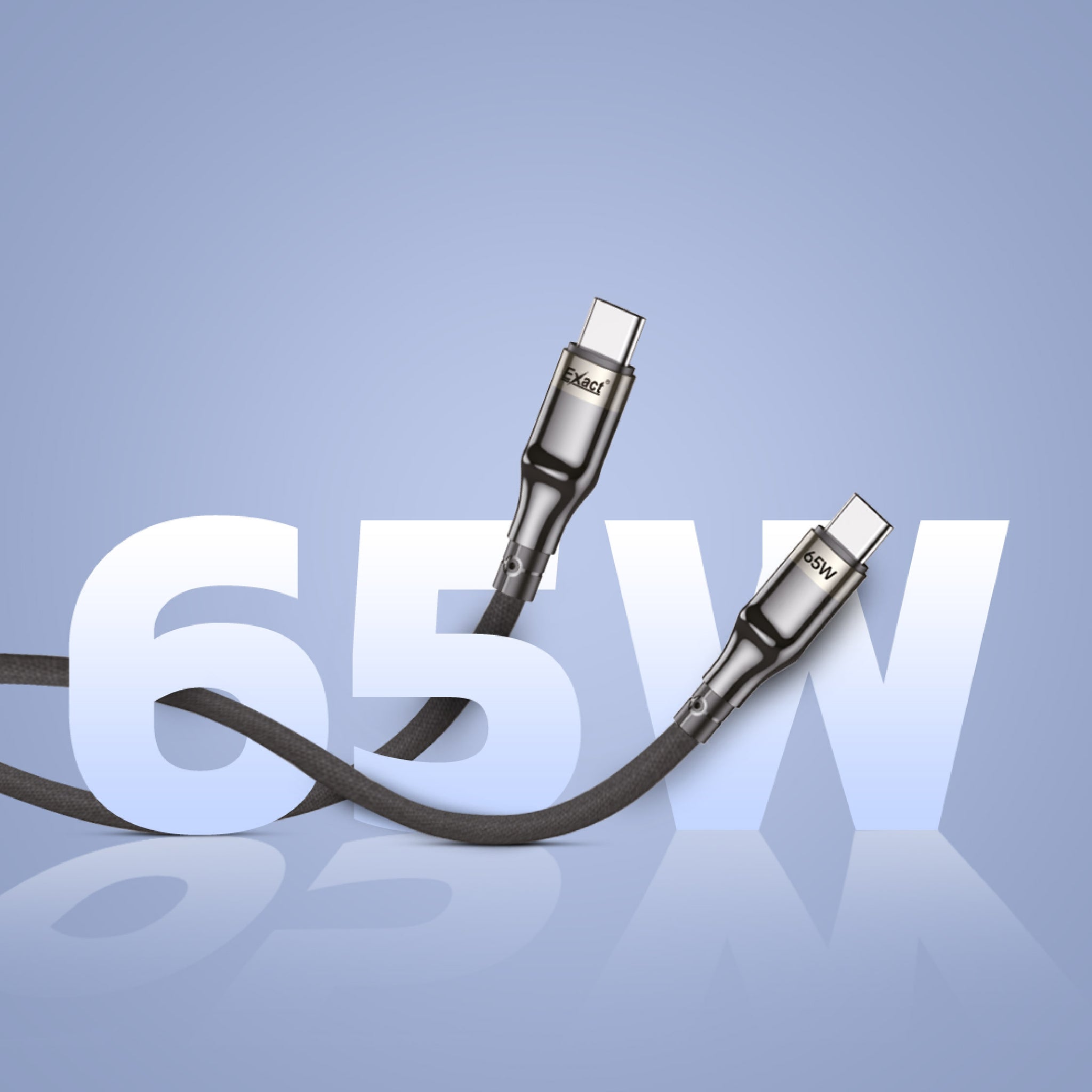 Exact Type C to Type C 65W Nylon Cable 1Meter Exact Type C to Type C 65W Nylon Cable 1Meter