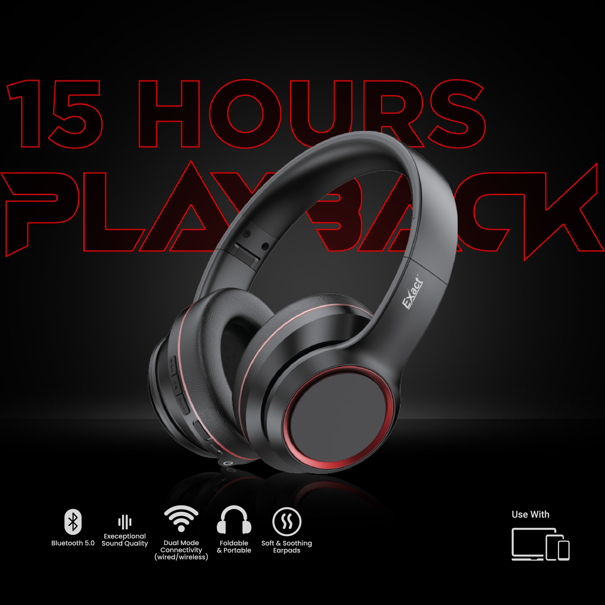Exact Beat 1 Foldable Bluetooth Headphone Exact Beat 1 Foldable Bluetooth Headphone