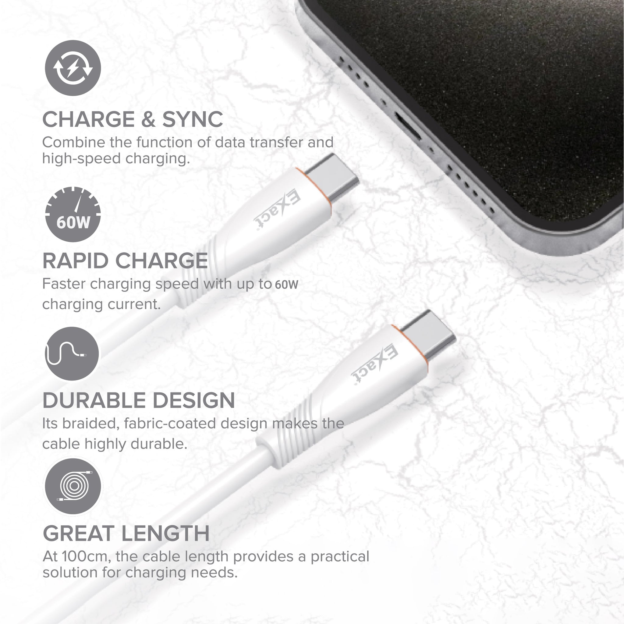 Exact Silicon C to C Cable Exact Silicon C to C Cable