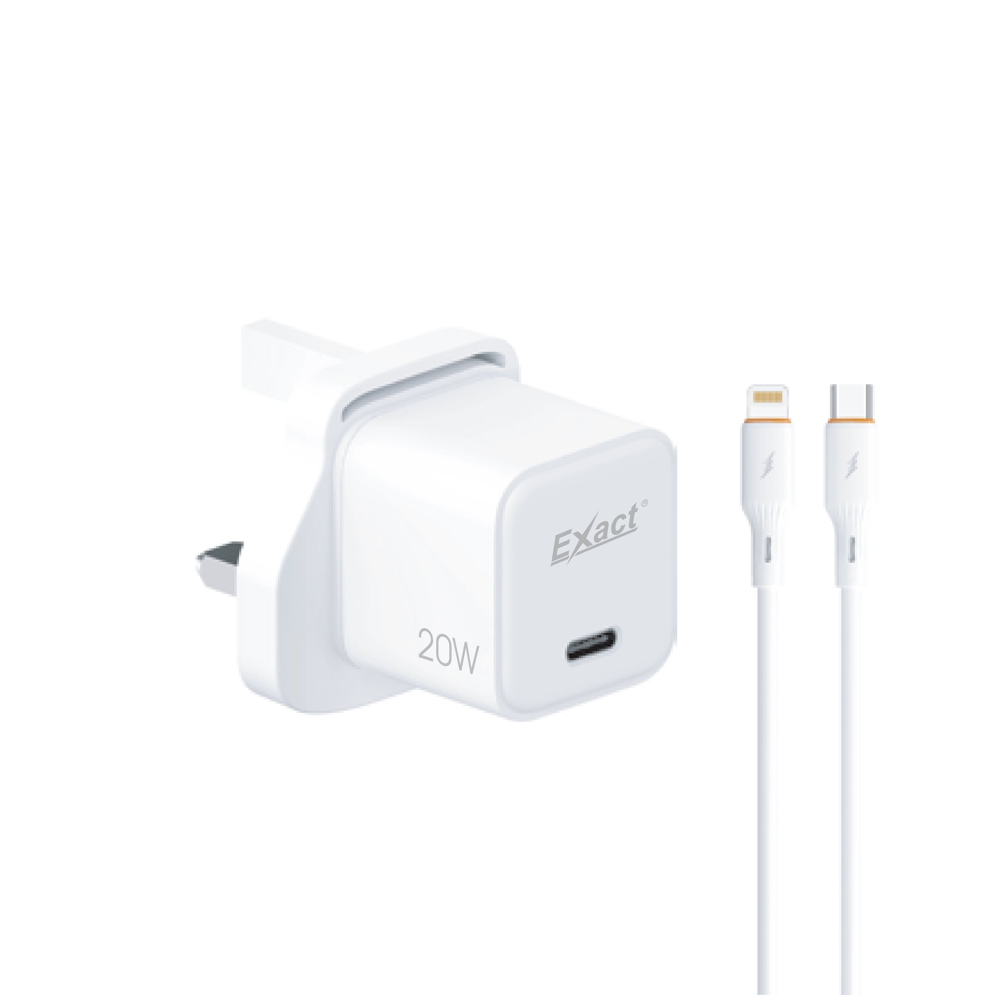 Exact 20W GAN charger- Type C to Lightening Exact 20W GAN charger- Type C to Lightening