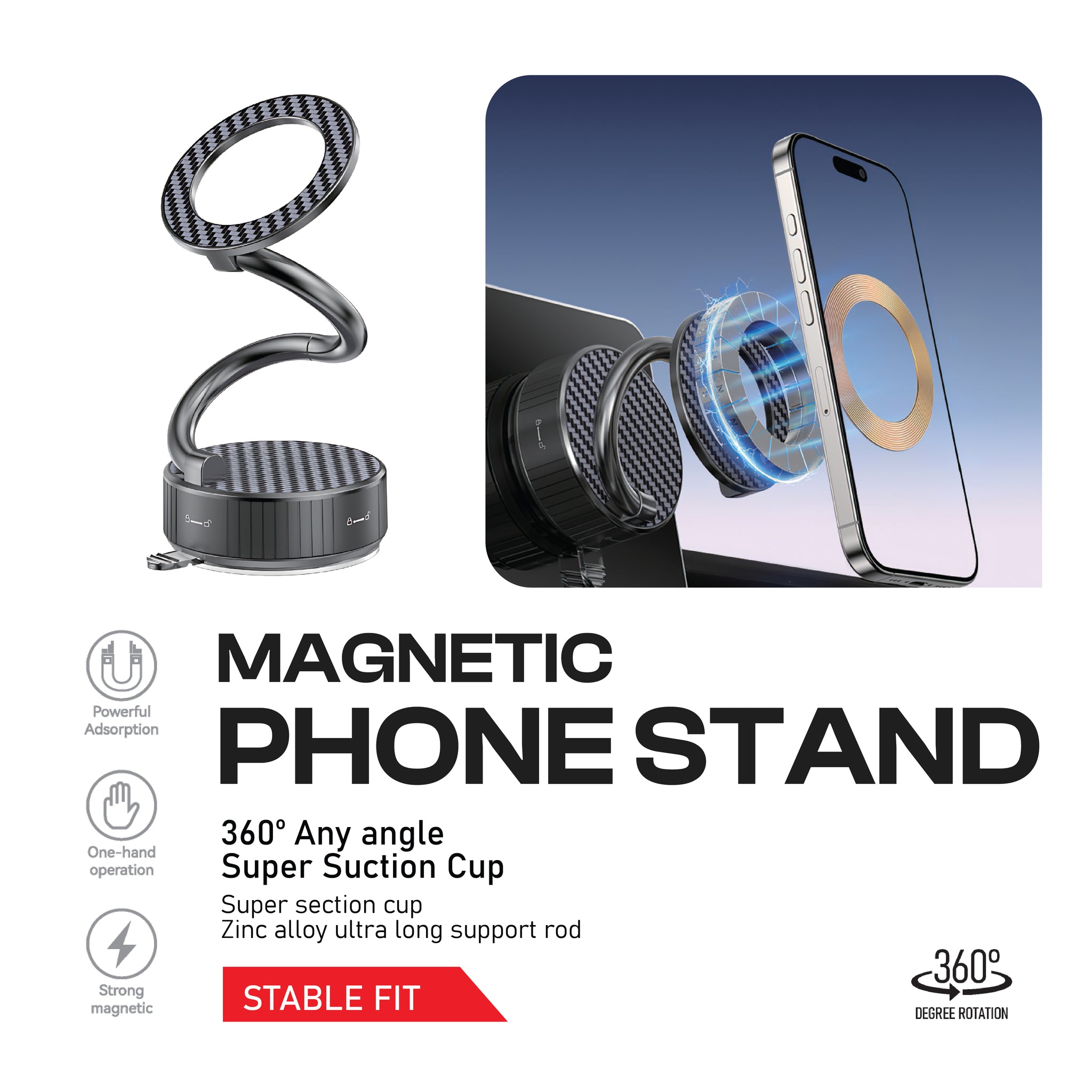 Exact Magnetic Phone Stand – 360° Adjustable Exact Magnetic Phone Stand – 360° Adjustable