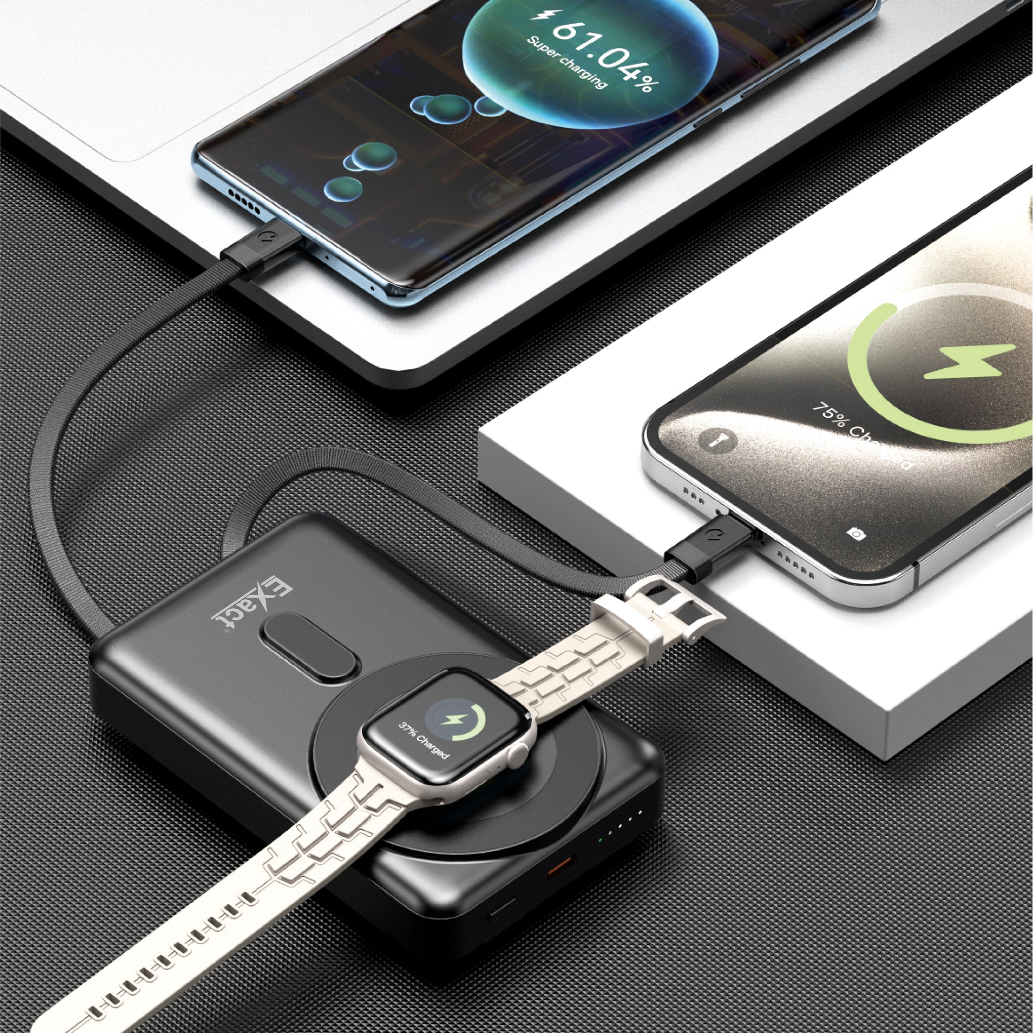 EXACT Power Bank MagSafe Wireless 22.5W Fast Charging Power Bank (Type-C + Lightning) EXACT Power Bank MagSafe Wireless 22.5W Fast Charging Power Bank (Type-C + Lightning)