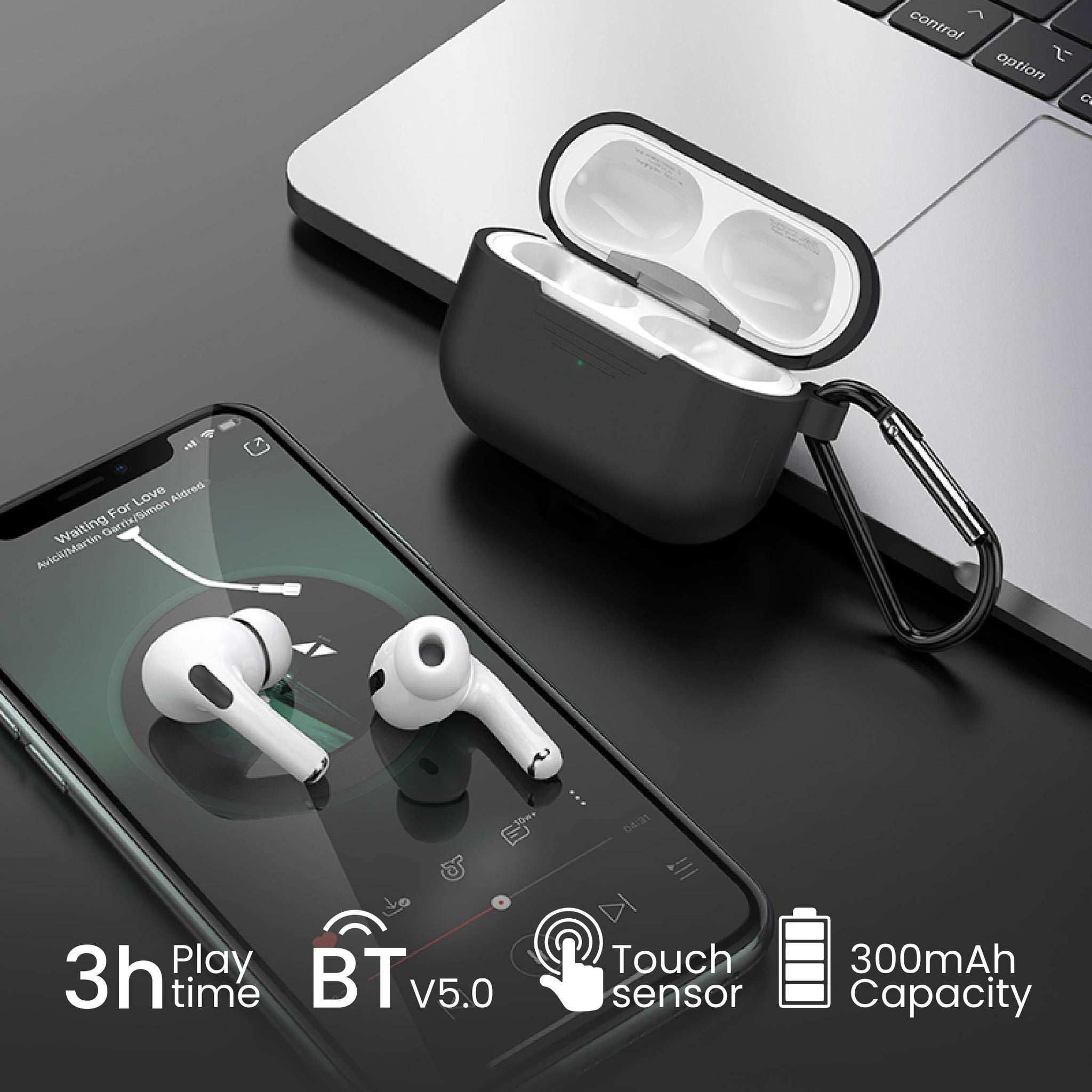 Exact Buds Pro With Black Silicone Sleeve TWS Exact Buds Pro With Black Silicone Sleeve TWS
