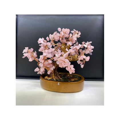 Rose Quartz Crystal Stone Flower Tree