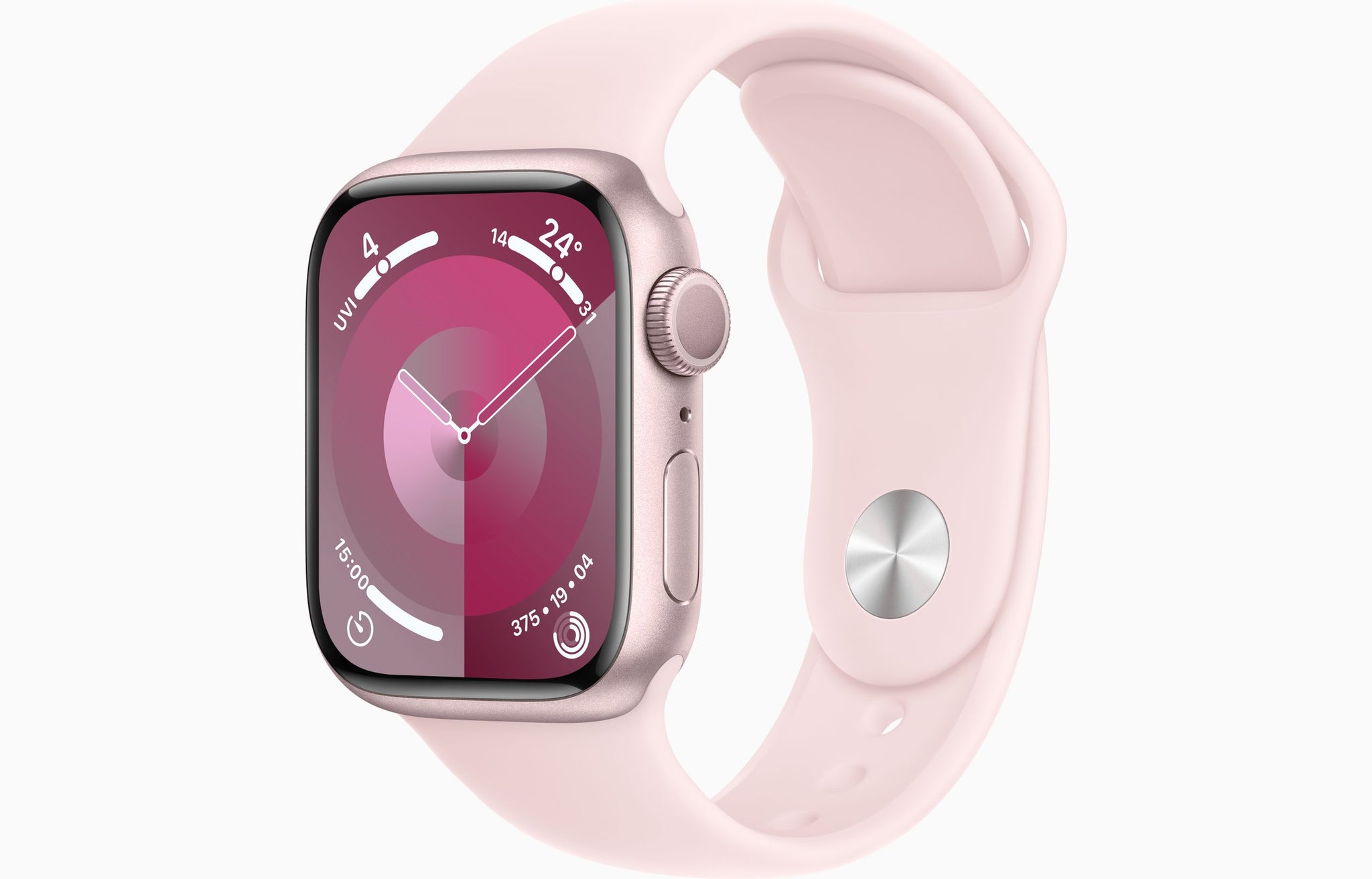 Apple Watch Series 9 GPS 41 Mm Midnight Aluminium Case With Pink Sport Band S/M (MR933)