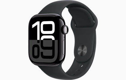 Apple Watch Series 10 GPS 42mm Jet Black Aluminum Case with Black Sport Band M/L -( MWWF3QA/A)