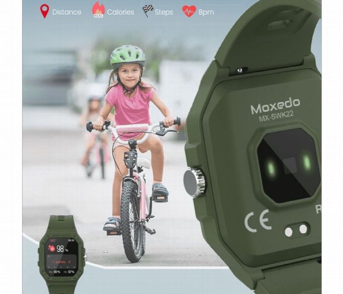 Moxedo Junior Smart Watch For Kids -Army Green (MX-SWK22-GR) Moxedo Junior Smart Watch For Kids -Army Green (MX-SWK22-GR)
