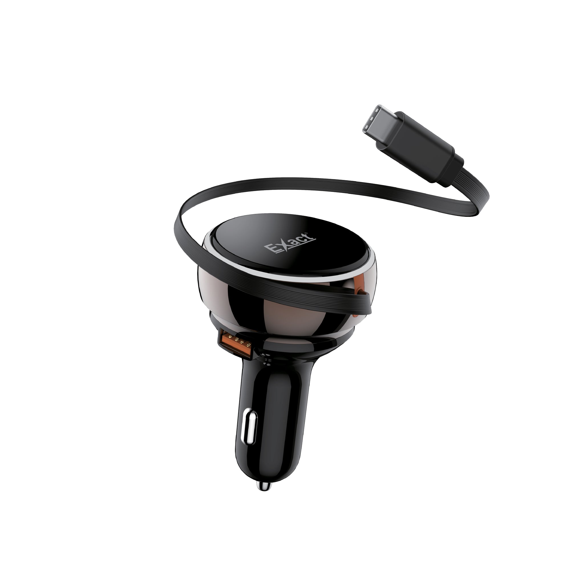 Exact 81w car charger with built-in retractable cable Exact 81w car charger with built-in retractable cable