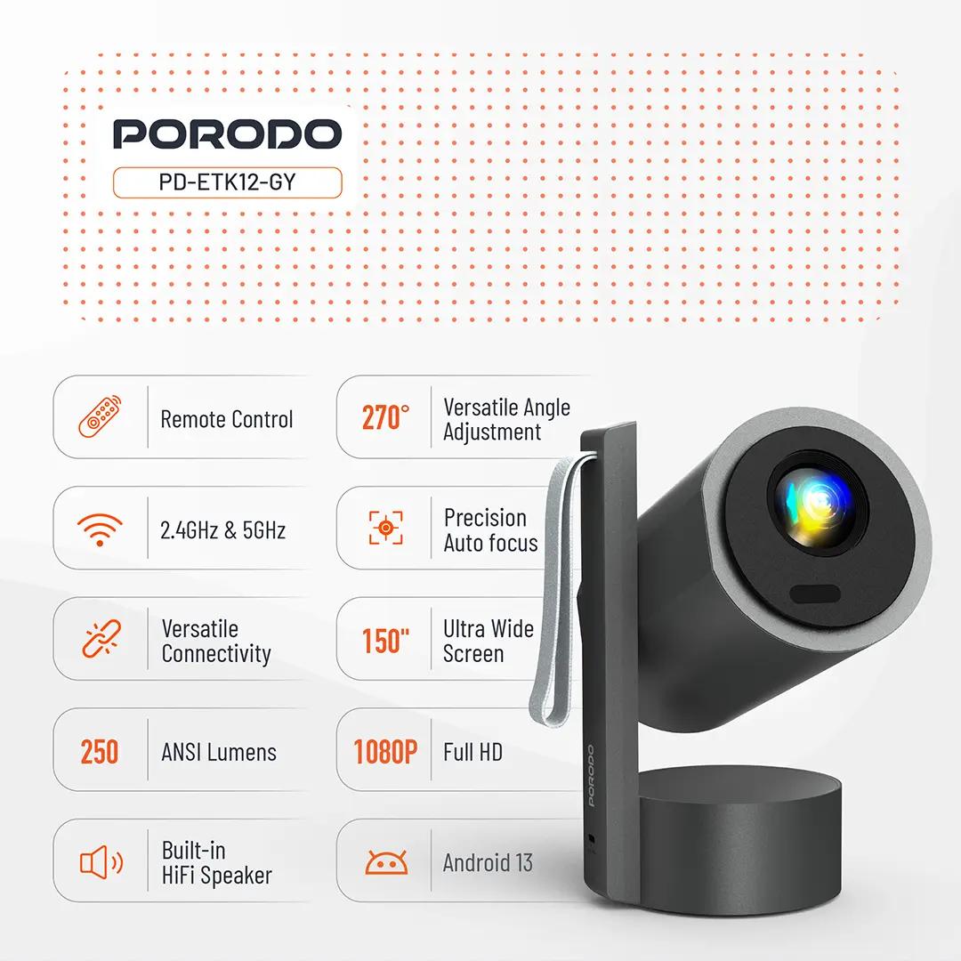 Porodo Full HD Smart Projector Porodo Full HD Smart Projector